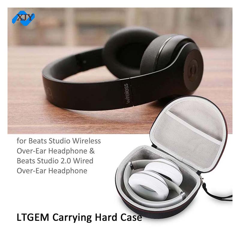 Portable headphone case Hard Shell Headset Carrying Case/Protective Travel Bag with Space for Cables, Charger and Accessories